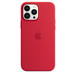 Capa de silicone em um iPhone 13 Pro Max prateado.