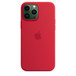 Capa de silicone em um iPhone 13 Pro Max verde-alpino.