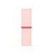 Pulseira loop esportiva rosa-clara, trama de nylon rosa-clara e fecho fácil de ajustar.