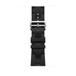 Noir (black) Kilim Single Tour strap, supple leather with black stainless steel buckle.