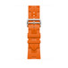 Orange Kilim Single Tour strap, supple leather with black stainless steel buckle.