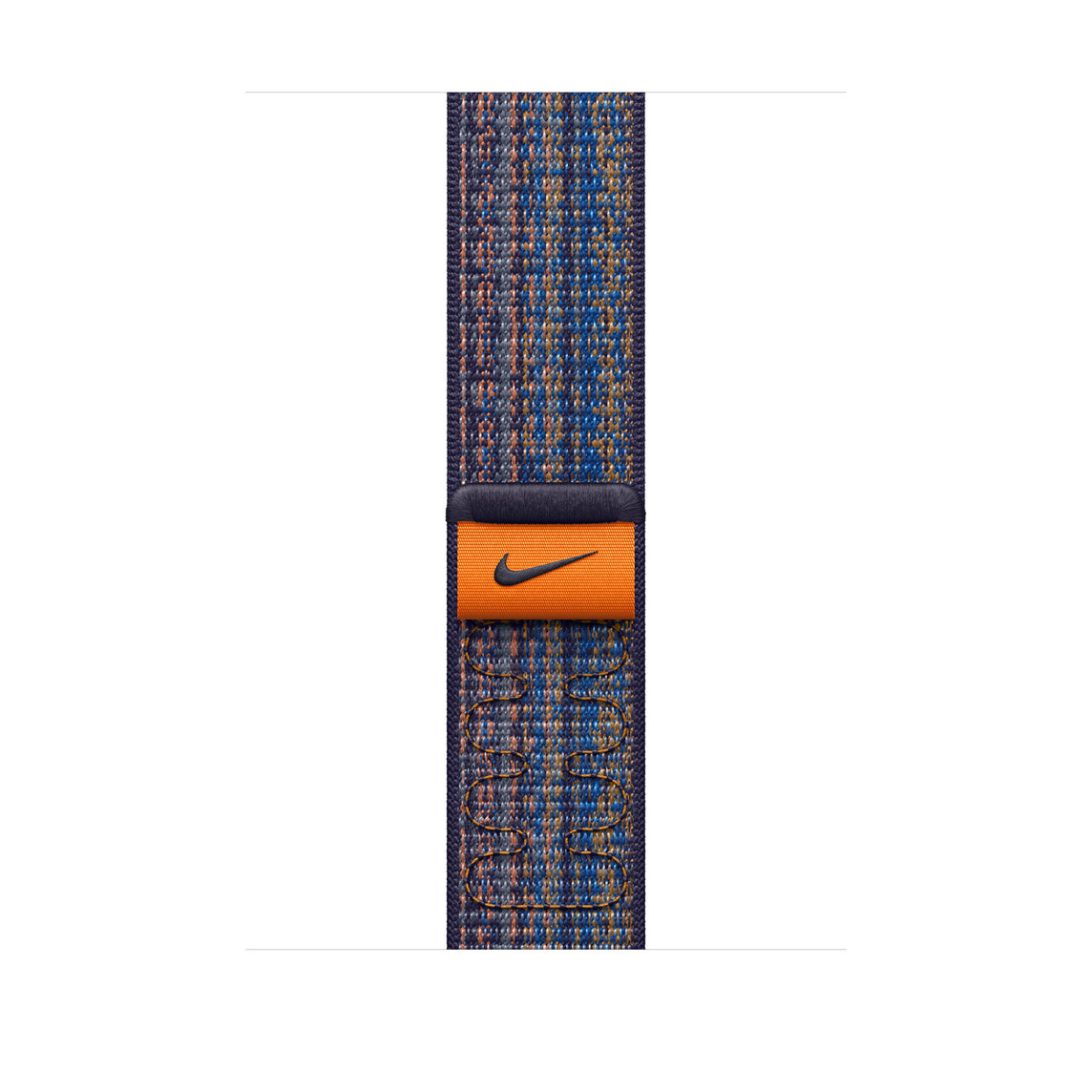 Game Royal (blue) and Orange Sport Loop band, woven nylon with Nike swoosh, hook-and-loop fastener