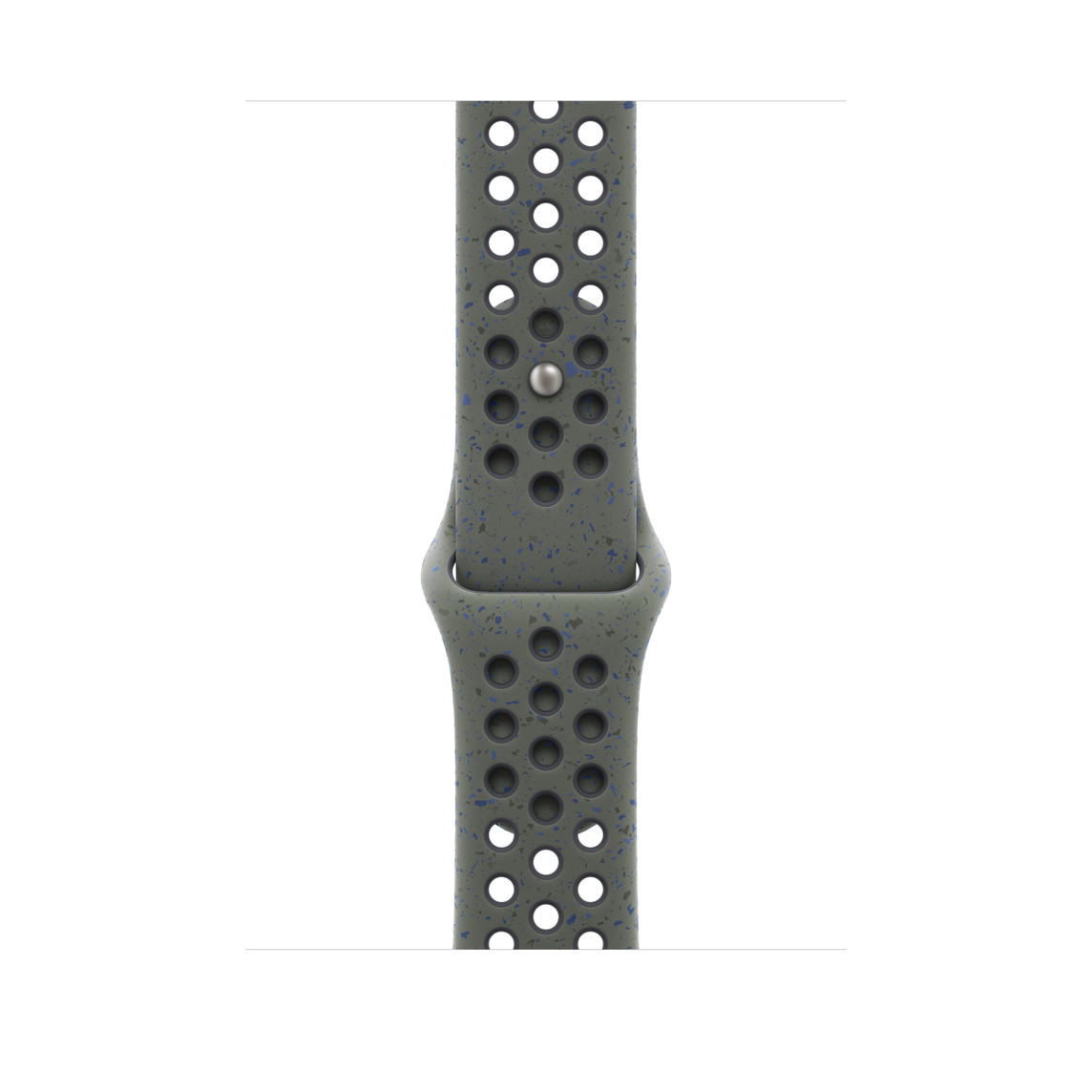 Cargo Khaki (dark green) Nike Sport Band, smooth fluoroelastomer with perforations for breathability and pin-and-tuck closure