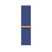 Pulseira loop esportiva azul-oceano, trama de nylon azul-clara e fecho fácil de ajustar.
