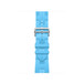 Bleu Céleste (blue) Single Tour strap, woven textile with silver stainless steel buckle.