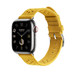 Jaune de Naples (yellow) Tricot Single Tour strap, showing Apple Watch face and digital crown.