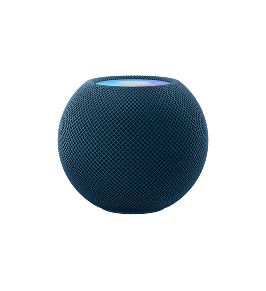 ブルーのHomePod miniの前面。