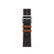 Noir (black) and Gold Twill Jump Single Tour strap, woven textile with silver stainless steel buckle
