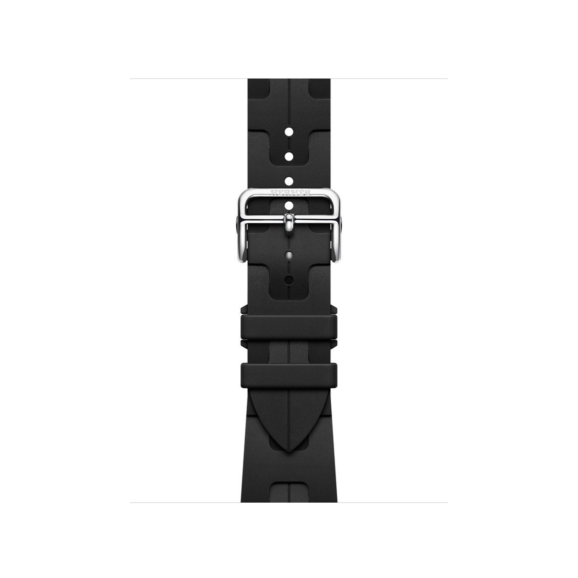 Noir 黑色 (黑色) Kilim Single Tour 錶帶，採用柔軟的皮革，配以黑色不鏽鋼錶扣。