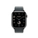 สายแบบ Simple Tour Toile H สี Noir (ดำ) และ Denim (น้ำเงิน) แสดงหน้าปัด Apple Watch 