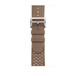 Beige de Weimar (brown) Tricot Single Tour strap, woven textile with silver stainless steel buckle.