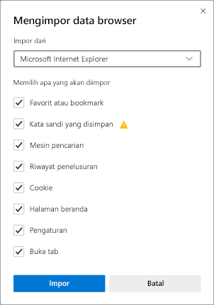 Mengimpor data browser