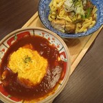 Jurouku Zakkoku Omurice & Sumiyaki Hamburger Steak Senmon Ten Omurice Tei Okayama Ionmoru Kura Shiki Ten - オムライスとパスタのハーフ&ハーフ