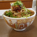 すき家 - 綺麗にこんもり盛られた食べラー・メンマ牛丼