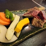 UNAMI - 上州牛霜降りロースの炭火ステーキ (3,600円・税抜)