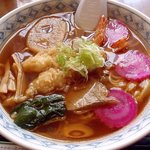 Botan Shokudo - 天ぷらラーメン；醤油ラーメンに海老天がアドオン @2011/07/23