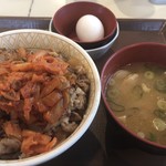 Sukiya Takasaki Ishino Ten - 牛丼特盛 630円   キムチ 130円   トン汁たまごセット 200円