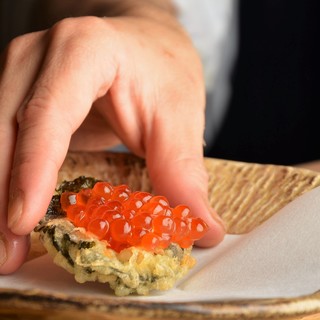 名产!海苔天妇罗鲑鱼子开胃菜♪