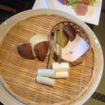 岩村山荘 - 椎茸、さつまいも、玉ねぎ、ネギ