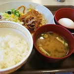 Sukiya Fuji No Miya Ten - 豚生姜焼き朝食390円