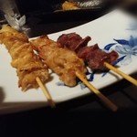 Sumibi Yakitori Manmaru - かわ、砂肝@150円