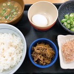 Naka U Higashiginza Ten - 朝まぜごはん 牛小鉢定食350円