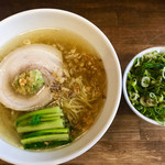 ラーメン道 天神 - ミニ焼豚ごはんセット 塩ラーメンで。