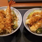 Ten-don Tenya Toyama Honsho Shinten - 上天丼大盛り＆小盛り