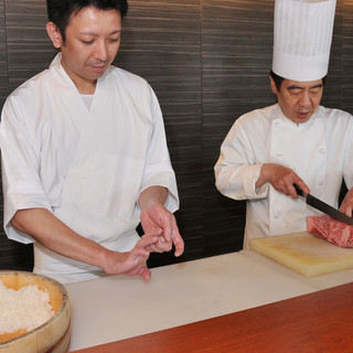 <Authentic Japanese-style meal x Authentic Western Cuisine x Creative Japanese-style meal > woven by three chefs