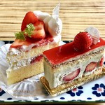 パティスリーもりん - もうひとつの苺のショートケーキ（「ショートケーキ」よりも生クリーム割合が高いように思いました）、フレジェ