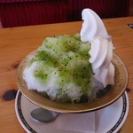 コメダ珈琲店 - 「キウイかき氷」＋ソフト