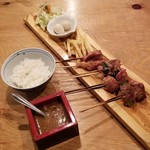 やさい串巻き 肉巻屋串衛門 - 肉巻き野菜焼き定食＋肉屋の牛すじカレー