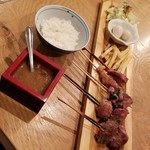 やさい串巻き 肉巻屋串衛門 - 肉巻き野菜焼き定食＋肉屋の牛すじカレー