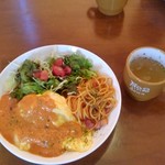 カフェ タイメイカン - ワンプレートランチ（オムライス＋パスタ）