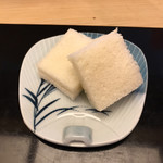 Mikawaya - 付け出し一品目はインカのめざめを使用したポテトサラダが入ったミニサンドイッチ