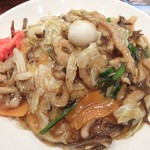 Bamiyan Kobuchi Ten - 厚切り豚肉と彩り野菜の旨味あんかけチャーハン