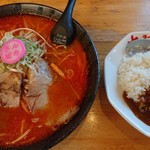 Ramen Sanpachi Aomori Ten - 旨激辛ラーメン950円 ミニカレーセット150円