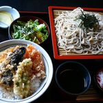 Soba Dokoro Chayaen - 【ミニ野菜天丼とそば並盛…900円】♫2012/2