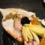 個室居酒屋×産直鮮魚 みくり - お通し　蟹味噌胡瓜