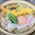 Oshokuji Dokoro Hatcho - 大海老天入り鍋焼きうどん