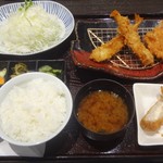 Tonkatsu Hamakatsu Fukuoka Karada Ten - エビフライとチキンカツランチにオランダカツ追加