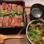 Tenjin Kuroge Ryu Yakiniku Mitsuboshi - カルビステーキ重　1000円