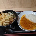 Yomoda Soba Ginza Ten - 特大かき揚げそば半カレーセット