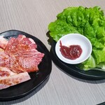 Wagyu Yakiniku Aokiya Bettei - 上カルビ、サンチュ☆