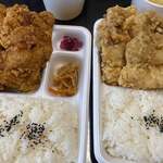 Karaage Senmon Happi Shoten Nirasaki Ten - からあげ弁当（中）（醤油と塩）