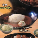 Matsu no Ya Handa Ten - スパイシースープカレー500円サラダ付き。