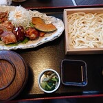 今日亭 - 竜田揚げと鴨団子定食