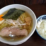 Menya Shokudo Ajito - 塩ラーメン＋ライス