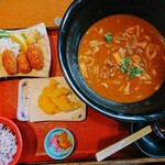 本家 さぬきや - カキフライとカレーうどん定食＆とり天