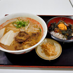 Tokushima Ramen Men Ou Ion Ayagawa Ten - Wチャーシュー麺と、チャーシュー丼